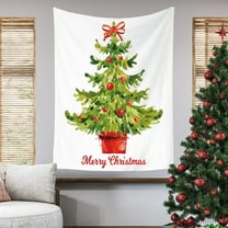 Christmas Tree Tapestry Hanging Cloth Wall Decor for Living Room Bedroom Gift Cotton Print Festive Background Decoration Easy Hang 27.56x39.37 Inches Machine Washable