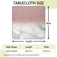 thumbnail image 2 of Pink Glitter White Marble Pattern Square Fitted Tablecloth with Elastic Edge,Square Table Cover,Washable Elastic Table Cover for Home Kitchen Party Decor 36"x36", 2 of 6