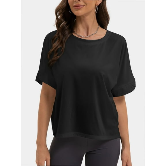 Summer Tops Womens Solid T Shirts for Women Loose Shirts Basic Tee