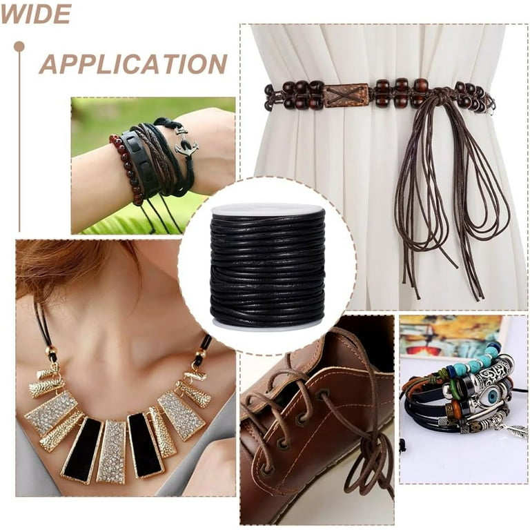 GORGECRAFT 5mX5mmX2mm Cordon Plat En Cuir Véritable Bandes En Cuir De Vache Corde De Tressage Cheval Fou Pour Fabrication De Bijoux Bottes Dentelle Bricolage Atelier D'Outillage, Sienna