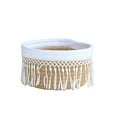 thumbnail image 1 of GadgetVLot Tassel Storage Basket Cosmetic Remote Control Entrance Sundries Cotton Thread Storage Box, 1 of 15