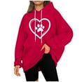 thumbnail image 5 of Fanxing Womens Plus Sweatshirts & Hoodies Cute Heart Graphic Oversized Hooded Sweatshirts Fall Winter Fashion Teen Girl Pullover Red S, 5 of 5