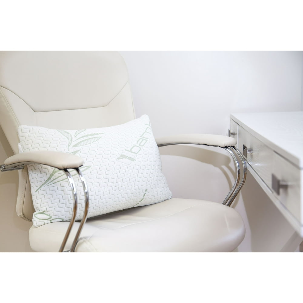 Cool Home Goods Lumbar Size Bamboo Pillow, Shredded Memory Foam ,Hypoallergenic,Washable Bamboo