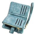 thumbnail image 3 of CHUANK Women‘s Small Bifold Leather wallet Rfid blocking Ladies Wristlet with Card holder id window Coin Brown, 3 of 6