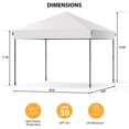 thumbnail image 5 of Tente à Auvent Escamotable – 10 x 10 Pi Robuste – Oxford 210D, Cadre Antirouille – Hauteur Réglable – Sac à Roulettes et 4 Sacs de Sable – Protection UV – Installation à un Bouton – Gris, 3 m x 3 m, 5 of 5
