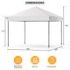 thumbnail image 2 of Carpa Plegable para Exteriores 3x3 metros - Montaje Fácil por Una Perfil - Impermeable y Resistente al Viento - Protección Solar UPF 50+ - Altura Ajustable - Incluye Bolsa con Ruedas y Pesos, 2 of 6