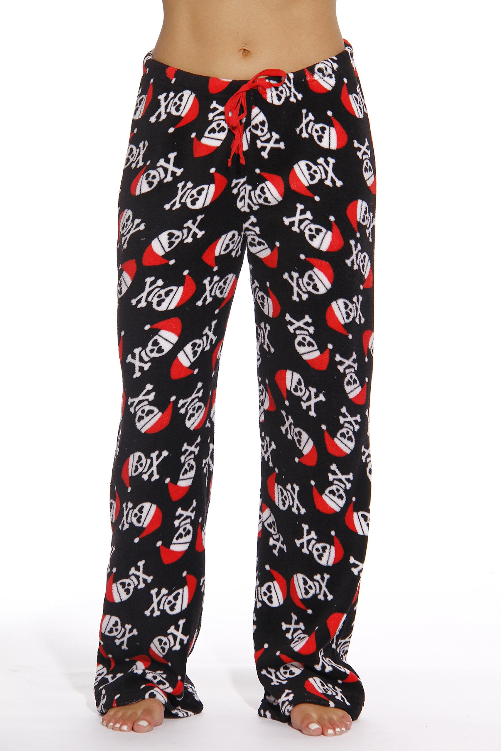 Just Love - Just Love Christmas Print Plush PJ Pant (Black - Santa ...