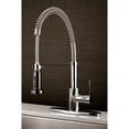 thumbnail image 2 of Gourmetier GSY8881DKL Kaiser Single-Handle Pre-Rinse Kitchen Faucet, Polished Chrome/Black Stainless Steel, 2 of 3