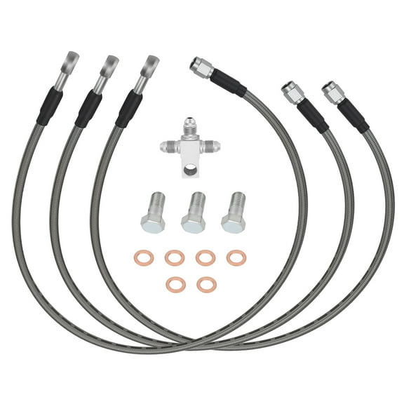 M MATI " 3" Stainless Braided Brake Lines Kit for Kawasaki KFX400 Suzuki QuadSport Z 400 LTZ400 Arctic Cat DVX 400