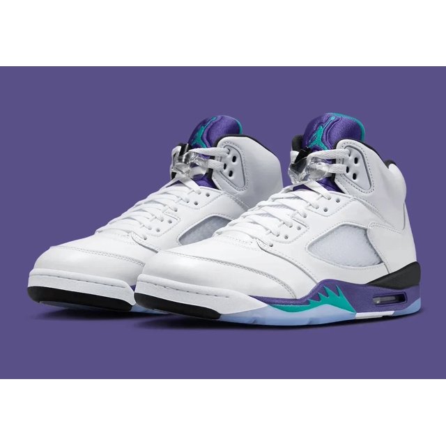 Ni-k-e Jordan 5 Retro "Grape" 2025 White Purple Men & GS Size INSTANTSHIP!