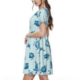 thumbnail image 2 of Rateoe Turtle Pattern Women’s Short Sleeve Dress – Casual Elegant Summer A-Line Dress for Everyday Wear, 2 of 6