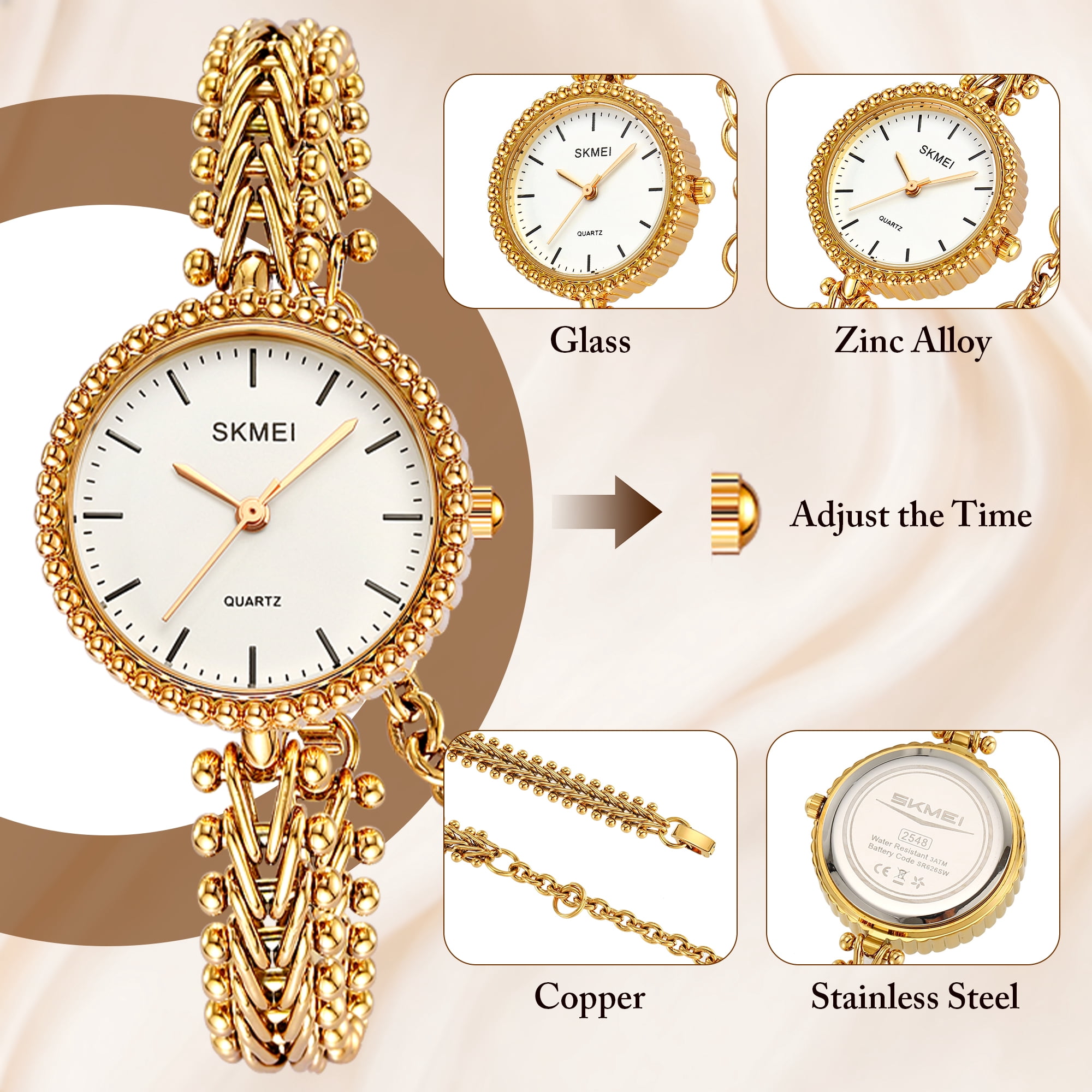 SKMEI Watches for Women Waterproof Analog Quartz Dress Ladies Watch Fashion Luxury Casual Women’s Wristwatch