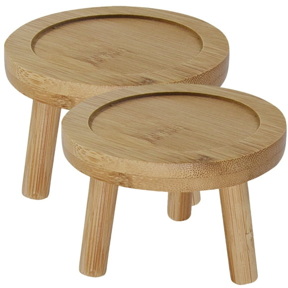 2Pcs Bamboo Plant Saucer Bamboo Plant Tray Flower Pot Saucers for Indoor Outdoor