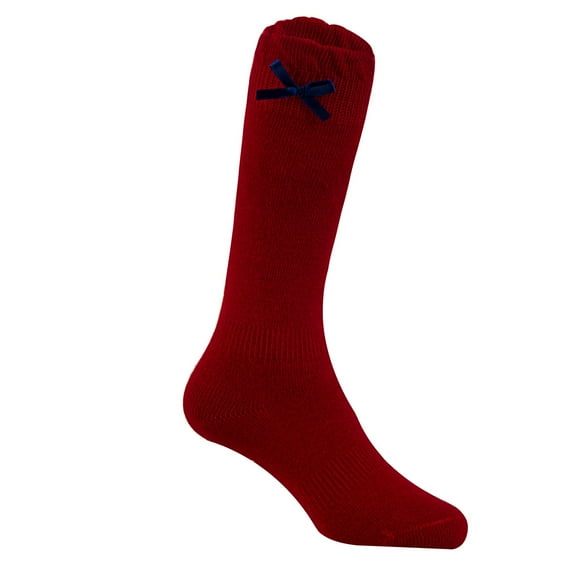 Lian LifeStyle 1 Pair Cute Knee High Cotton Socks for Girls. Breathable, Warm, Perfect for Mobility & Athletic Toddlers LLSJH0506 Size 1Y-2YRed