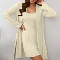 thumbnail image 4 of XuJwPNcy Womens Ribbed Robe Set 2 Piece Nightgown with Robes Sleeveless Nightdress Bathrobe Soft Lounge Sets（Beige,Medium), 4 of 4
