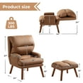 thumbnail image 5 of Bonzy Home Accent Chair with Ottoman, Adjustable Backrest Seat,Faux Leather Chair for All Age,Brown, 5 of 7