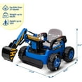 thumbnail image 2 of Ride On Excavator for Kids, 4WD Electric Excavator Toy, 12V Battery Powered Construction Truck Digger with Remote Control, Spring Suspension, MP3 Music for Kids 3-8, Blue, 2 of 7