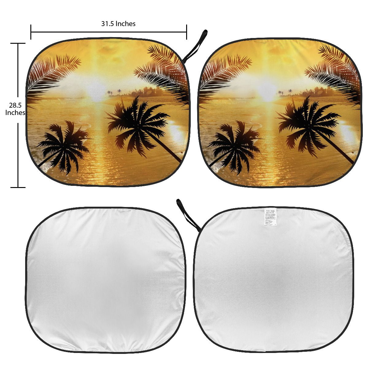 Auto Drive 2 Count Yellow Twist Sunshade of Product Size 28.5'' x 31.5''