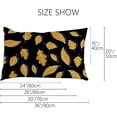 thumbnail image 2 of Pillowcases Autumn Leaves Black Pillow Cases Set of 2 Pillow Cover Cushion Case Rectangle Pillowcase with Hidden Zipper 20x26 Inch Home Decor, 2 of 6
