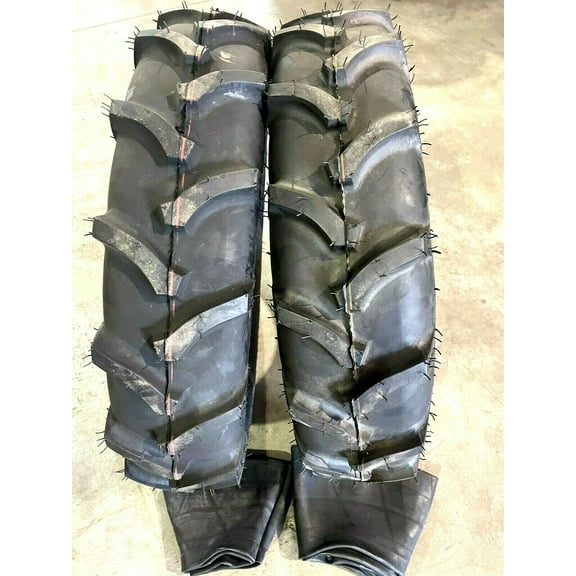 Two New 7.50-16 Farm Tractor Lug Tires With Tubes 8 Ply 75016 750-16 Heavy Duty