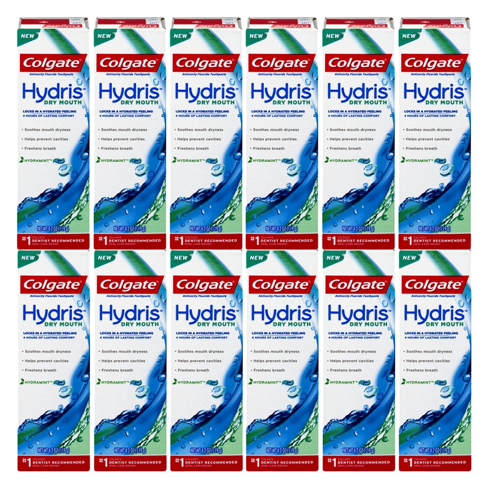 Colgate Anticavity Fluoride Toothpaste Hydris Dry Mouth, 4.2 Ounce (Pack of 12)