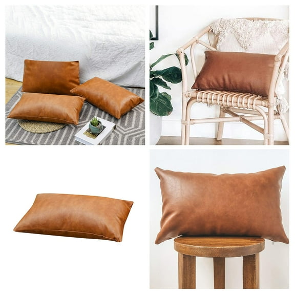 Leather Pillow Cushion for Sofa Back Support and Hotel 30x50cm