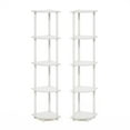 thumbnail image 1 of Furinno Turn-N-Tube Étagère d'Angle à 5 Niveaux, Unité d'Étagères Polyvalente, Blanc/blanc, Ensemble de 2, 1 of 6