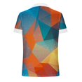 thumbnail image 5 of Hauts d'Été pour Femmes 2023 Mode Oversize Col en V Patchwork en Dentelle Manches Courtes Blouse Décontractée Chemises Col en V en Dentelle pour Femmes, 5 of 5
