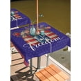 thumbnail image 2 of Outdoor Tablecloths with Umbrella Hole & Zipper, Independence Day 54x54 Inch Square Tablecloths, US Flag Spring Flowers Vintage Blue Stars Waterproof Table Cloth, Patio/Pool/Picnic Table Covers, 2 of 8