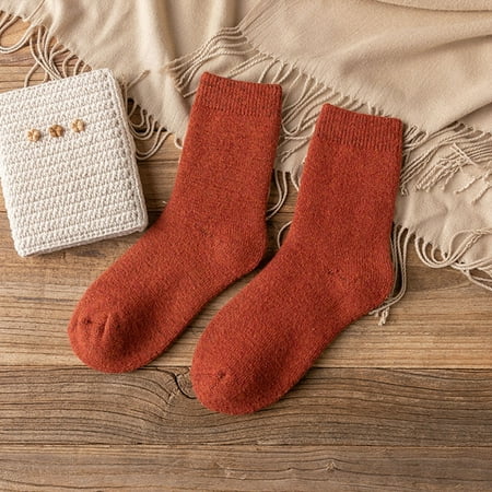 

2 pairs Womens To Keep Warm Sock Pure Color Upset Lightweight Cotton Socks Color random