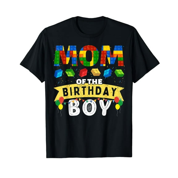 Mom of the birthday boy Building Blocks Master builder T-Shirt