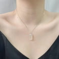 thumbnail image 4 of 14K Gold Chinese Fu Pendant Necklace, Rectangular Natural Jade Charm, Elegant Jewelry Gift for Women, 4 of 5
