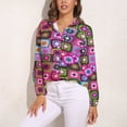 thumbnail image 3 of Crochet Blanket Granny Square Vintage Long Sleeve Blouse Woman Streetwear Casual Shirts Summer Oversize Woman Streetwear Clothing Birthday Present, 3 of 7