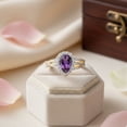 thumbnail image 3 of Mauli Jewels 2.34 Carat Amethyst and Diamond Ring for Women – Pear-Shaped Gemstone Ring in 10K Yellow Gold, Shared-Prong Setting, 3 of 6