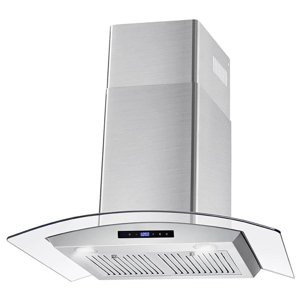 Pemberly Row 380 CFM Ducted Wall Mount Stainless Steel Range Hood - Silver