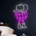 thumbnail image 2 of Handmadetneonsign Cowboy Disco Ball Led Sign, Cowboy Hat Boots Disco Ball Neon Light, Cowgirl Neon, 2 of 5