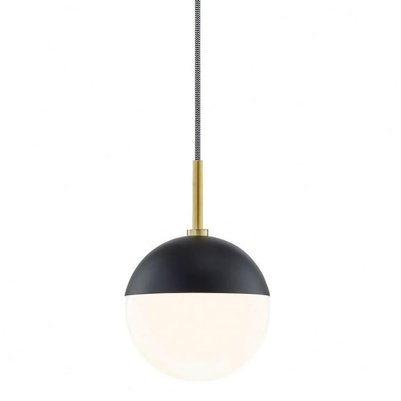 -One Light Pendant in Style-19.75 inches Wide By 10 inches High-Aged Brass Black Finish Bailey Street Home 735-Bel-3370994