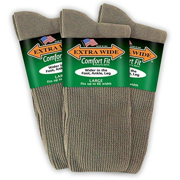 Extra Wide Sock Extra Wide Comfort Fit Athletic Crew (MidCalf) Socks