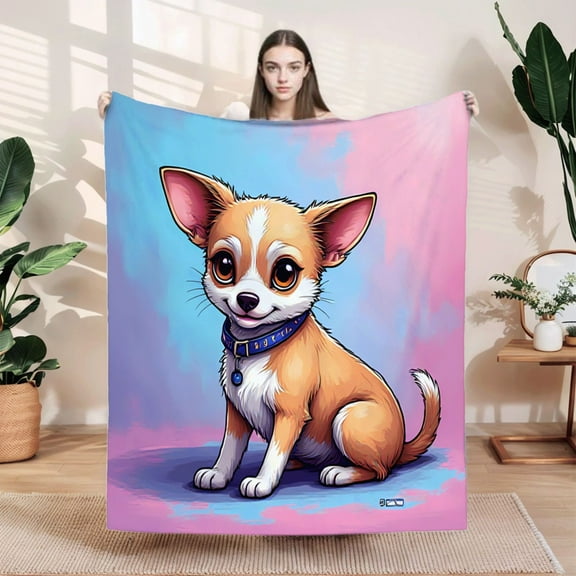 Cozy Flannel Blanket - Soft & Warm Perfect for Sofa Travel & Bed - Adorable Pastel Pattern Design for a Whimsical