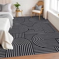 thumbnail image 3 of 5'x7' Modern Black Area Rug, Washable Stain-Resistant Non-Slip Throw Carpet for Bedroom, Living Room, 3 of 8