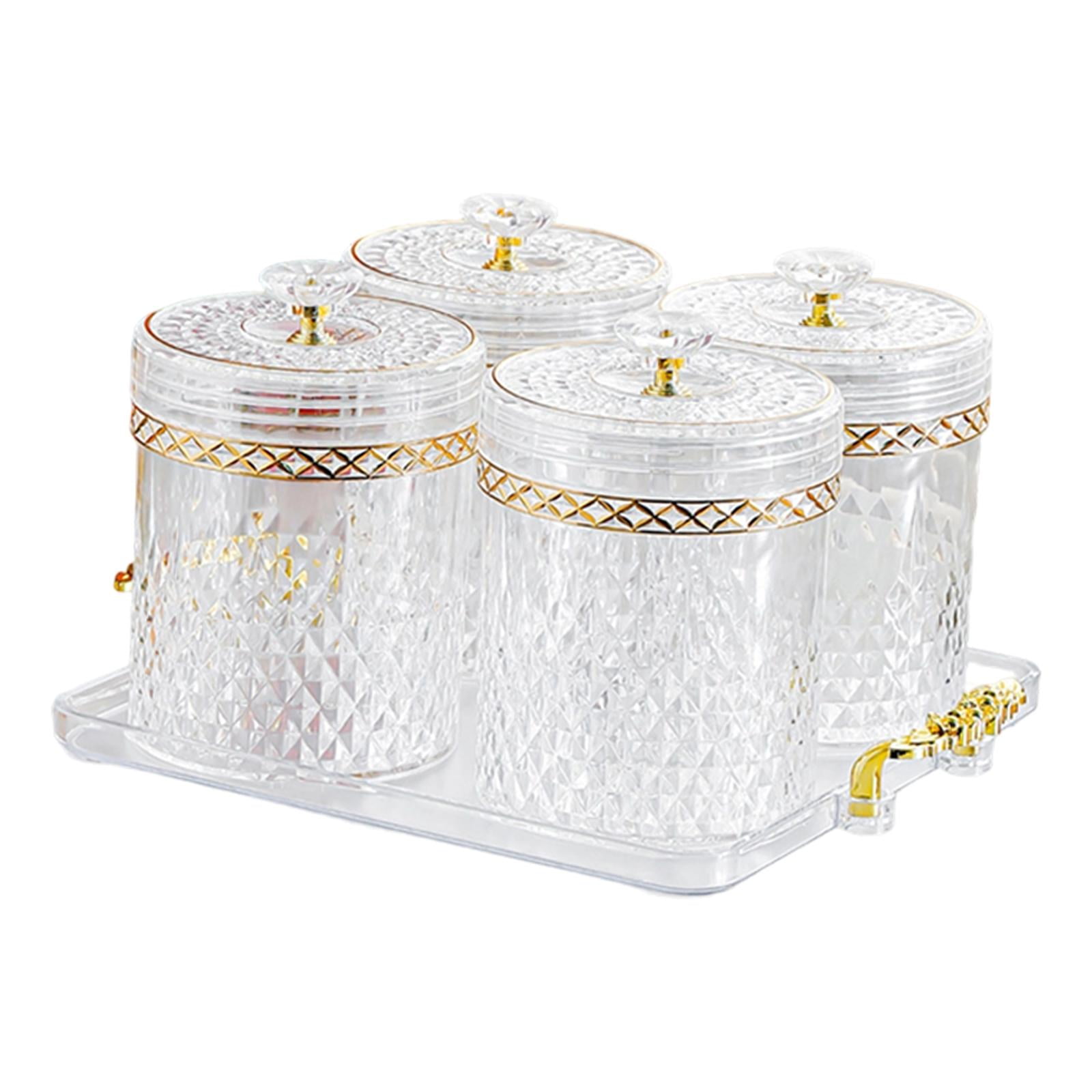 kowaku Food Storage Container Set Airtight Jar with Lid Compact Divided Compartments Sturdy Versatile Spice And Storage Suitable for Home Use Entertaini Clear