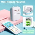 thumbnail image 3 of Mini Photo Pocket Printer Portable Ink-free Thermal 57mm Sticker Trans Paper Wireless BT 200dpi Android IOS Printing Machine (C9 Blue with 13Roll), 3 of 7