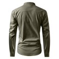thumbnail image 4 of UAMVSH Mens Dress Shirts Casual Stand Collar Business Work Tops Long Sleeve Button Down Shirt with Pocket for Wedding Party, 4 of 4