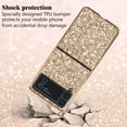 thumbnail image 5 of Compatible with Samsung Z Flip 4 Case Glitter Bling Samsung Galaxy Z Flip 4 Phone Case for Girls Cute Bumper Shockproof Protective Cases (Gold), 5 of 14