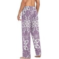 thumbnail image 5 of Men's Pajama Pants with Pockets Sleepwear Lounge Pants Stretch Casual Snowflakes Purple, 5 of 6
