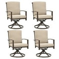 thumbnail image 1 of Gymax 4PCS Patio Pivotant Chaises 360 ° Rotation Chaise de Salle à Manger Ensemble W / Coussins Beiges, 1 of 8