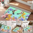 thumbnail image 5 of Teal Green Hummingbirds Entryway Rug 2'x3'&nbsp; Non Slip Front Door Mats, Spring Watercolor Flowers Plant Entrance Rugs Indoor Outdoor Carpet, Washable Floor Mats Small Area Rug for Bedroom Kitchen, 5 of 8
