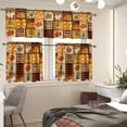 thumbnail image 2 of Maple Leave Kitchen Curtains Valance Set of 3, 3 Pieces Thanksgiving Window Curtain Tiers and Valance Sets Farmhouse Vintage Kitchen Tiers and Valance Sets, 2 of 5