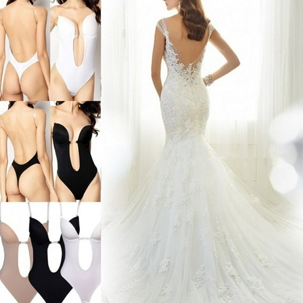 AAOMASSR Seamless U-shaped Wedding Party Dress Underwear Deep V