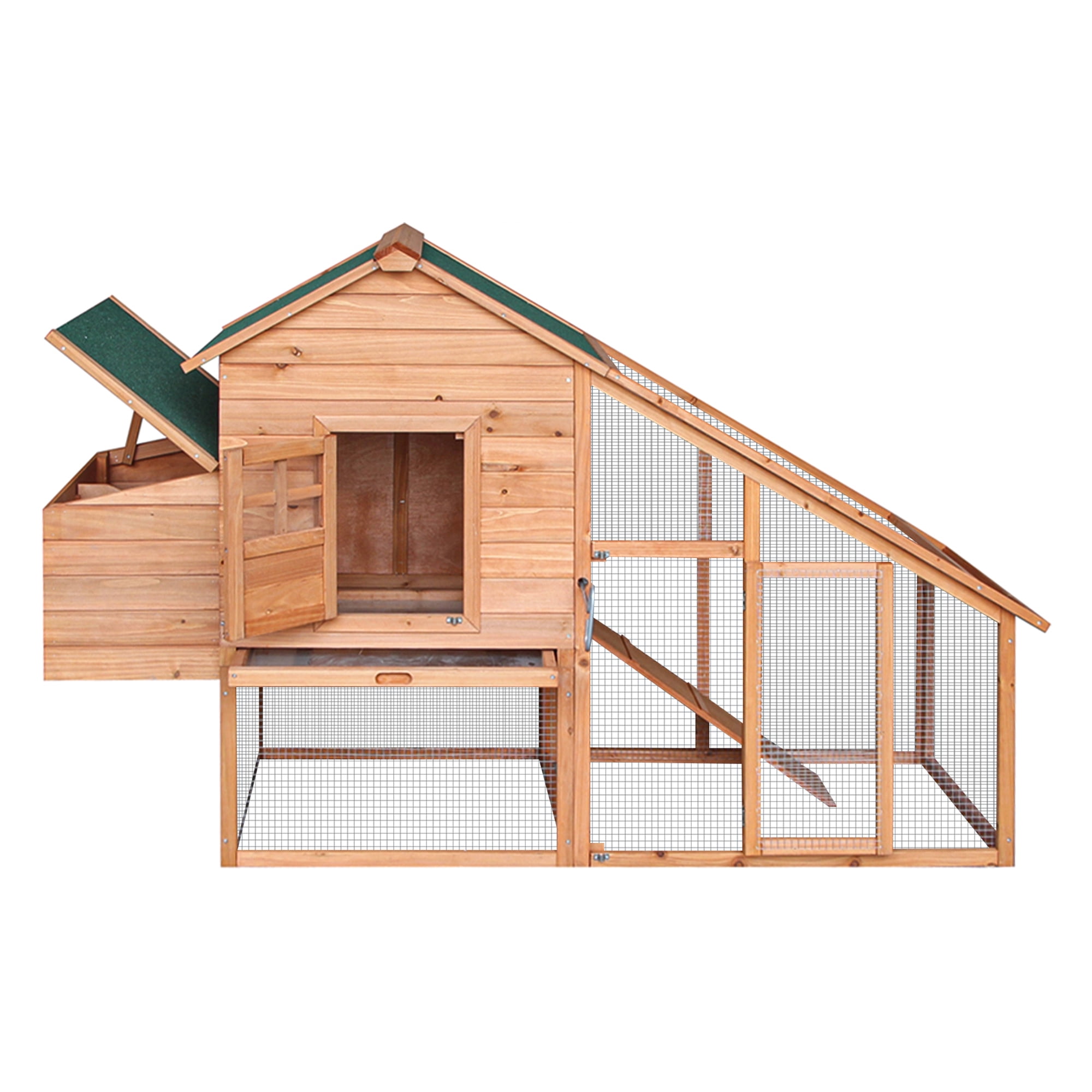 Pefilos 74" Large Chicken Coop for Outdoor, Wood Rabbit Hutch, Hen House with Egg Box, Bunny Cage with Ventilation Door, Orange Pefilos 74" Large Chicken Coop for Outdoor, Wood Rabbit Hutch, Hen House with Egg Box, Bunny Cage with Ventilation Door, Orange